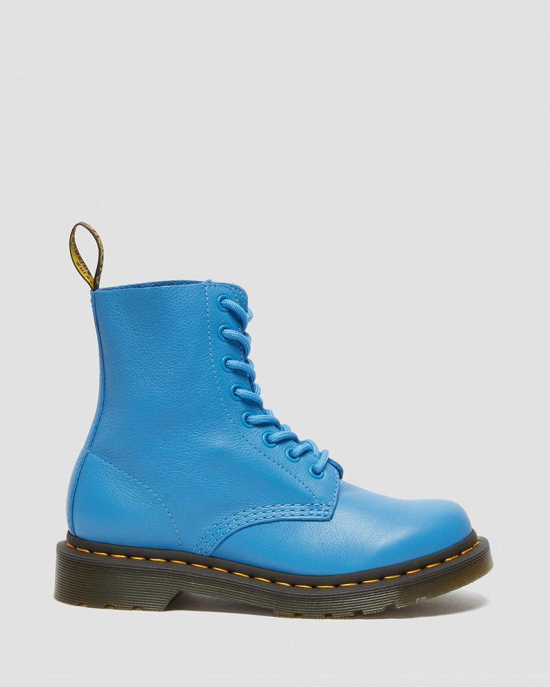 Botines Dr Martens 1460 Pascal Virginia Cuero Mujer Azules | MX 89WNB